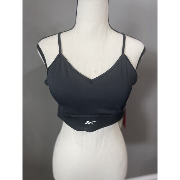 Reebok Women's Large WOR Tri Back Sports Bra Black NWT - Picture 1 of 4